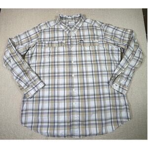 Columbia Men 3XT Black Tan Plaid Long Sleeve Fishing Outdoor Hiking Shirt